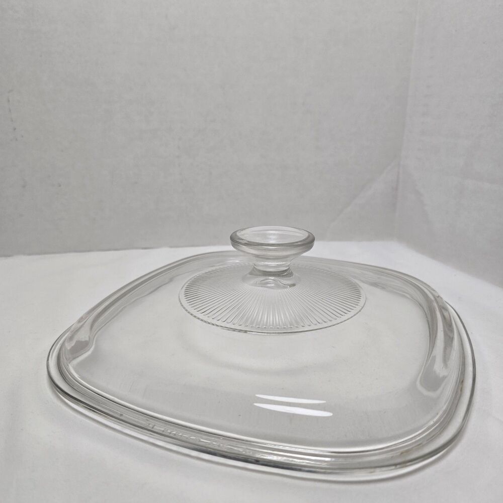 Vintage Pyrex Corning Ware A9C A Square Lid Clear Glass Lid Replacement Ribbed